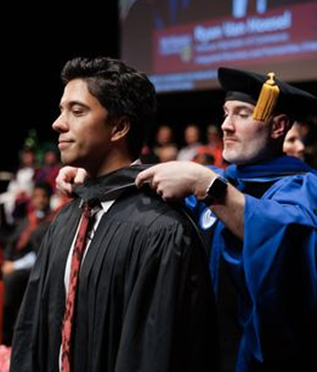 Graduation ceremony moment